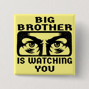 Badge Carré 5 Cm Big Brother vous regarde #USAPatriotGraphics ©