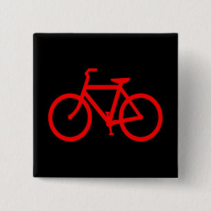 Badge Carré 5 Cm Bike rouge