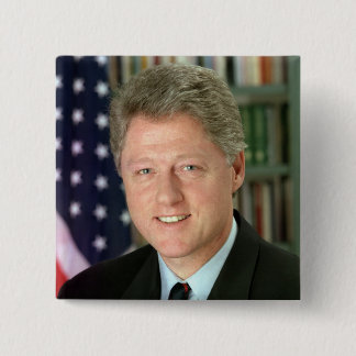 Badge Carré 5 Cm Bill Clinton