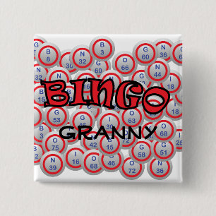 Badge Carré 5 Cm Bingo "Nom sur Bingo Balls