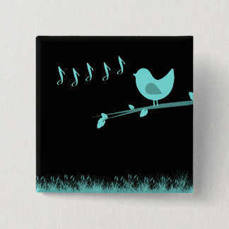 Badge Carré 5 Cm Birdie abstraite de chant
