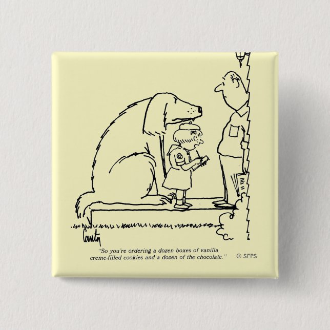 Badge Carré 5 Cm Biscuits de commande (Devant)