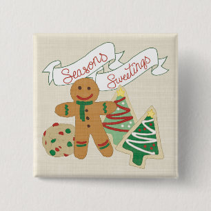 Badge Carré 5 Cm Biscuits de pain d'épice de Sweetings   de saison
