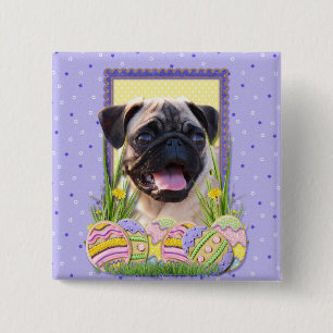 Badge Carré 5 Cm Biscuits d'oeuf de pâques - carlin