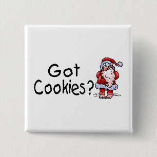 Badge Carré 5 Cm Biscuits obtenus Père Noël