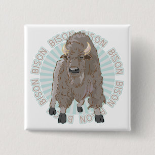 Badge Carré 5 Cm Bison classique