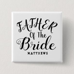 Badge Carré 5 Cm Black and white Personalized father of the bride