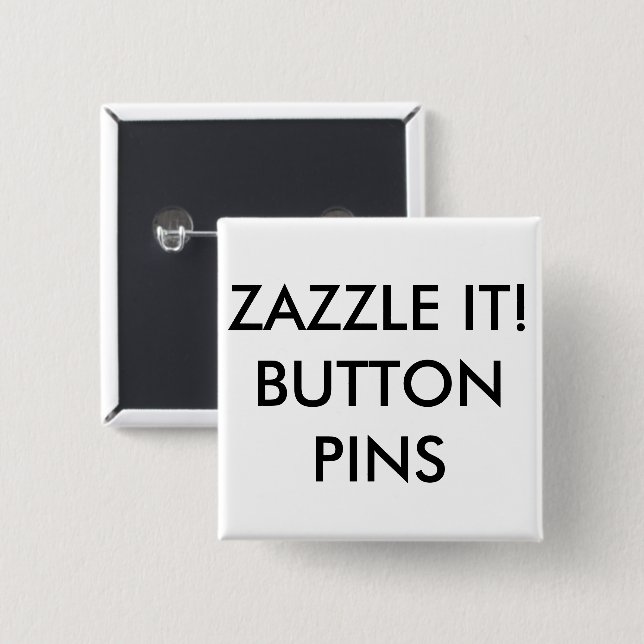 Badge Carré 5 Cm Blanc d'insigne de Pin de bouton personnalisé par (Devant & derrière)