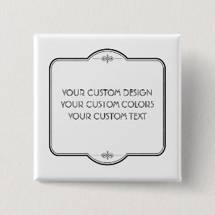 Badge Carré 5 Cm BLANC Votre Design Ici - Bouton
