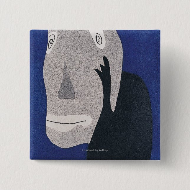 Badge Carré 5 Cm Bleu (Devant)