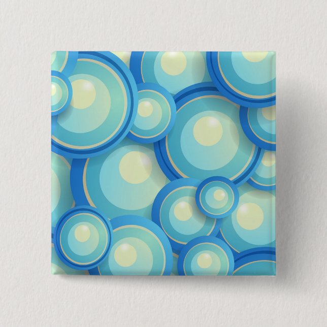 Badge Carré 5 Cm bleu Abstrait en vert (Devant)