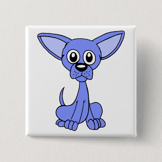 Badge Carré 5 Cm Bleu de chiwawa (Devant)