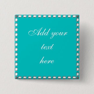 Badge Carré 5 Cm Bleu en pierre en cristal d'Aqua de Pin de bouton