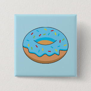 Badge Carré 5 Cm Bleu givré avec dessin à arroser