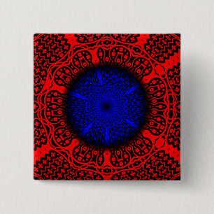 Badge Carré 5 Cm Bleu, rouge