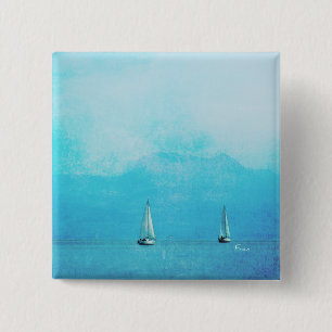Badge Carré 5 Cm bleu voile