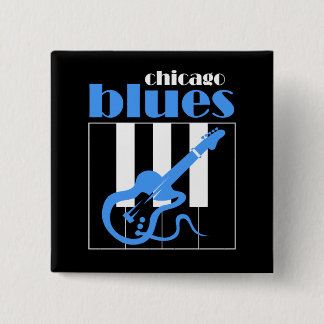 Badge Carré 5 Cm Bleus de Chicago