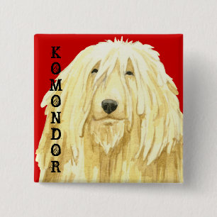 Badge Carré 5 Cm Bloc couleur Komondor