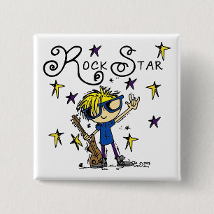 Badge Carré 5 Cm Blond Boy Rock Star