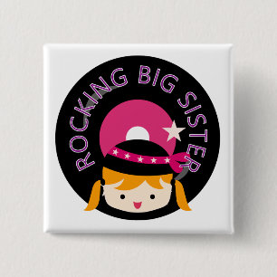 Badge Carré 5 Cm Blond Rocking Big Sister