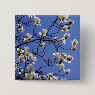Badge Carré 5 Cm Blooming Magnolias