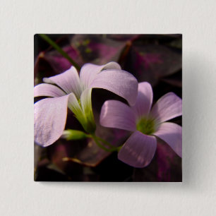 Badge Carré 5 Cm Blossoms Oxalis violets