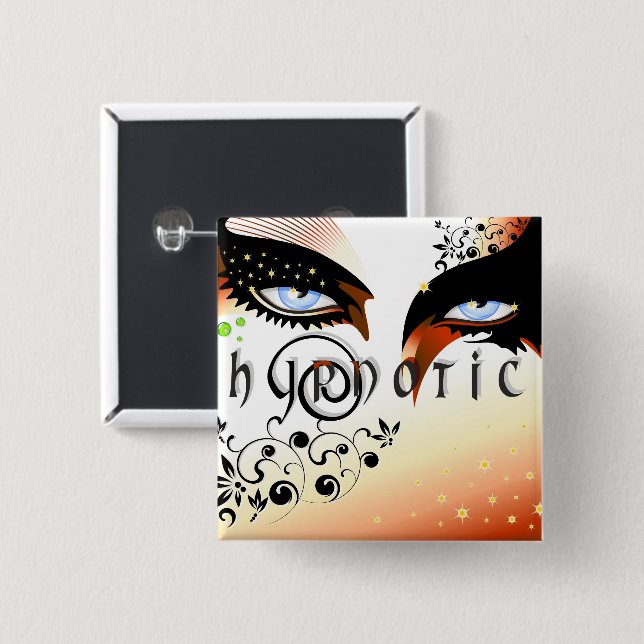 Badge Carré 5 Cm Blue Eyes Mode maquiller (Devant & derrière)