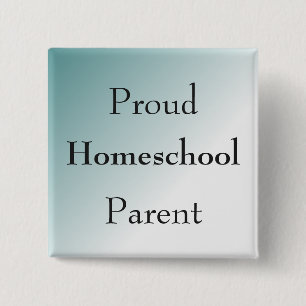 Badge Carré 5 Cm Blue Fier Homeschool Parent