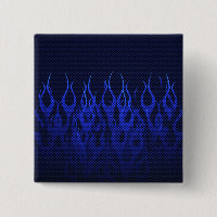 Blue Racing Flames on Carbon Fiber