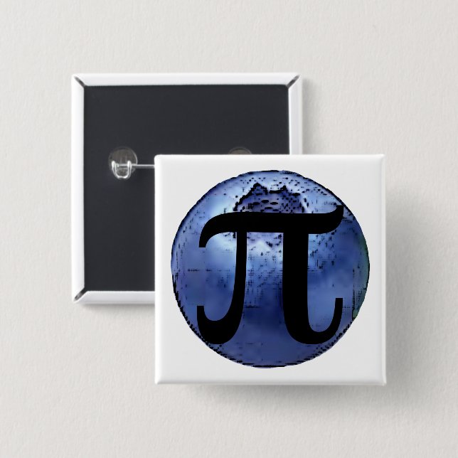 Badge Carré 5 Cm Blueberry Pi Button (Devant & derrière)