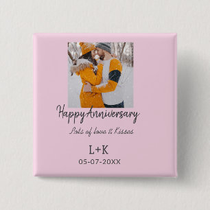 Badge Carré 5 Cm Boho moderne heureux anniversaire ajouter nom date
