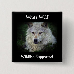 Badge Carré 5 Cm Bois loup gris loup animal sauvage