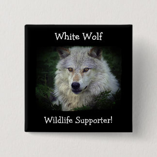 Badge Carré 5 Cm Bois loup gris loup animal sauvage