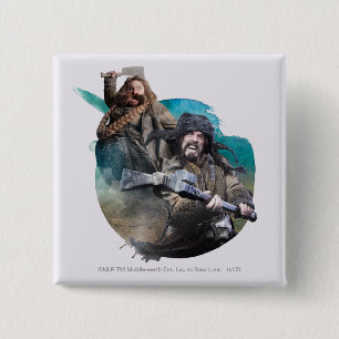 Badge Carré 5 Cm Bombur et Bofur