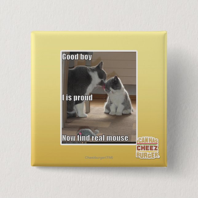 Badge Carré 5 Cm Bon garçon (Devant)
