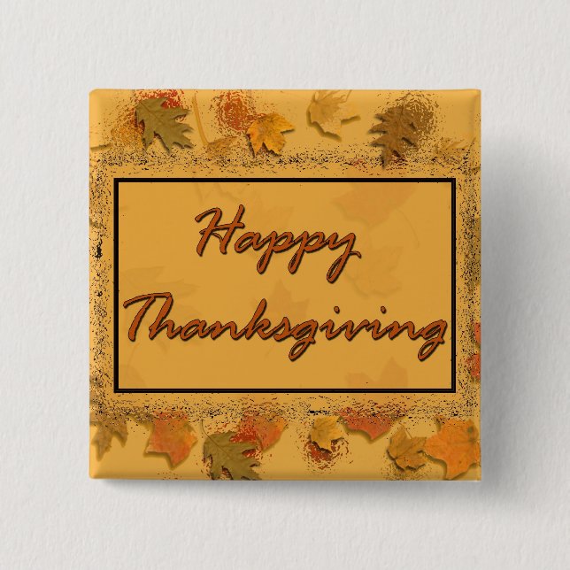 Badge Carré 5 Cm Bon thanksgiving (Devant)