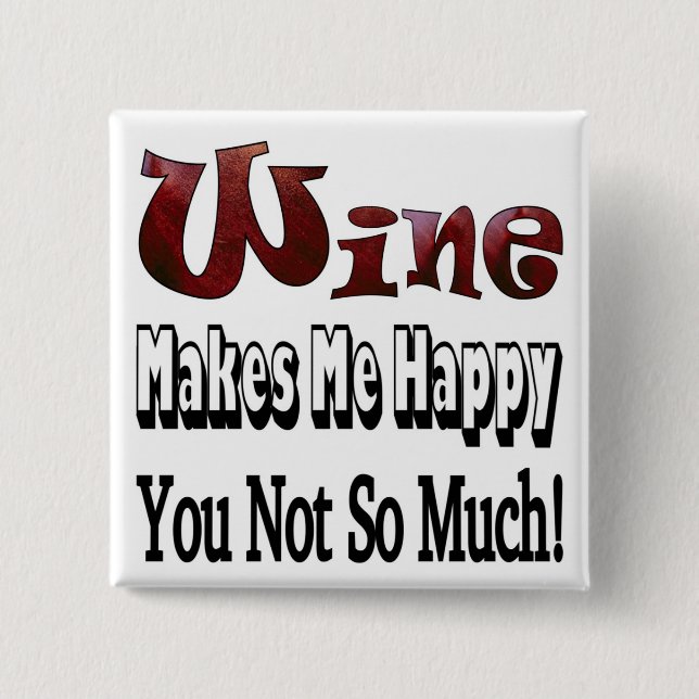 Badge Carré 5 Cm Bon Vin (Devant)