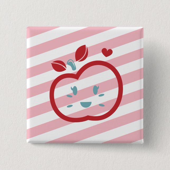 Badge Carré 5 Cm Bonbon Apple à Scotty Valentine (Devant)