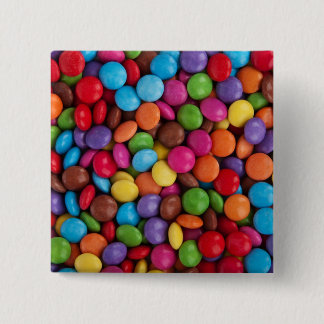 Badge Carré 5 Cm Bonbons au chocolat coloré