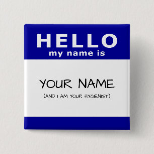 Badge Carré 5 Cm bonjour mon nom est