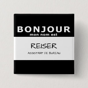 Badge Carré 5 Cm BONJOUR mon nom est