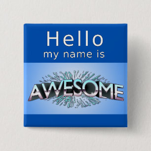 Badge Carré 5 Cm Bonjour mon nom est impressionnant