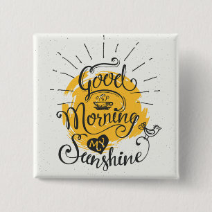 Badge Carré 5 Cm Bonjour mon soleil