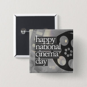 Badge Carré 5 Cm bonne journée nationale du cinéma