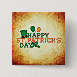 Badge Carré 5 Cm Bonne Saint Patrick's Day