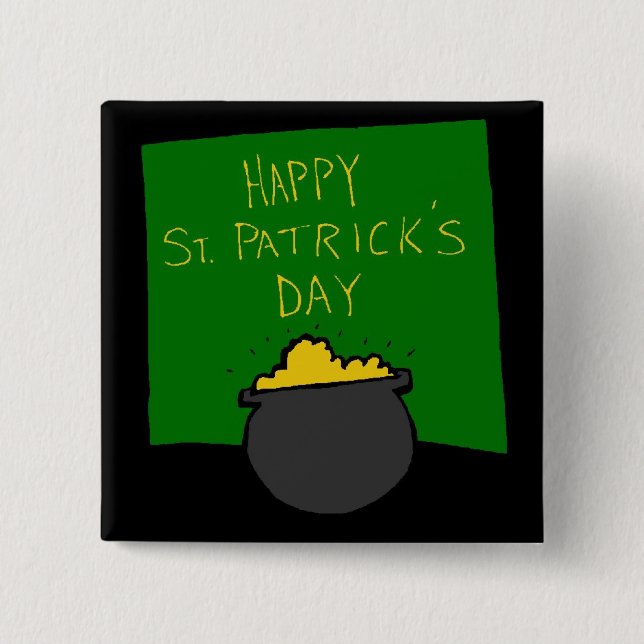 Badge Carré 5 Cm Bonne Saint Patrick's Day (Devant)
