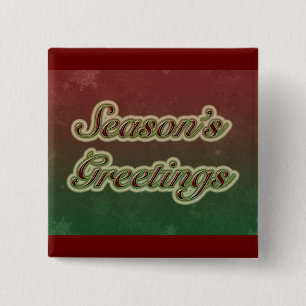 Badge Carré 5 Cm Bonnes Fêtes en texte rouge et vert