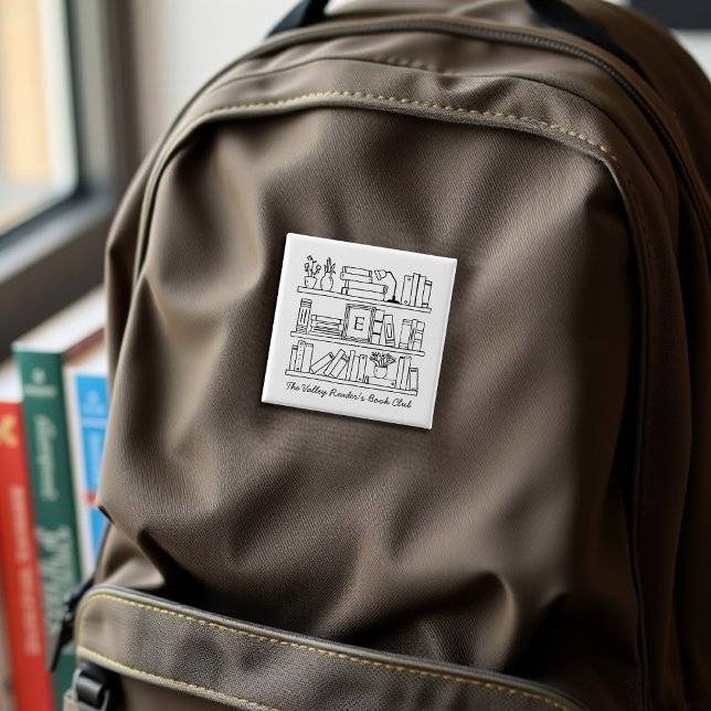 Badge Carré 5 Cm Book Club Member's Personalized Gift (Créateur téléchargé)