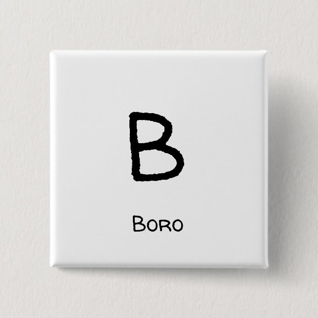 Badge Carré 5 Cm boro b (Devant)