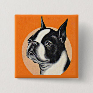 Badge Carré 5 Cm Boston terrier